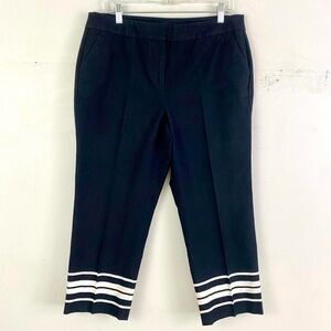 TALBOTS Black & White Striped Sailor Straight Leg Capris, Curvy Fit - Like New